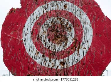 Ax Throwing Target Outdoors, Closeup