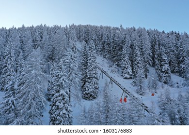 Axamer Lizum Ski Lift Through Forest