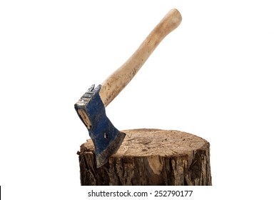 The Axe In The Block Isolated