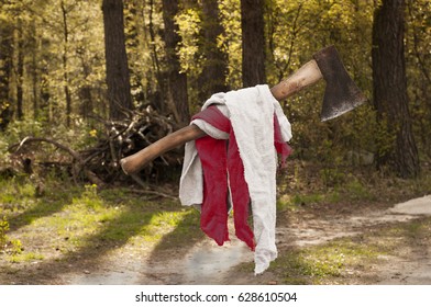 axe in forest