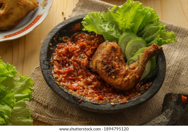 Ayam Penyet Smashed Fried Chicken Indonesian Stock Photo (Edit Now ...