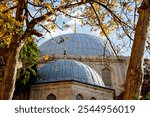 Ayasofya Museum, Hagia Sophia in Sultan Ahmet park in Istanbul, Turkey in a beautiful autumn day. Byzantine architecture, city landmark and architectural world wonder