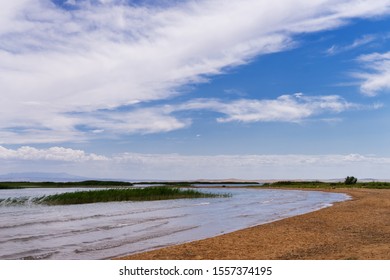 Aydarkul Lake In The Kyzyl Kum Desert,beautiful Lakeview, Uzbekistan 