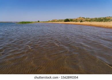 Aydarkul Lake In The Kyzyl Kum Desert,beautiful Lakeview, Uzbekistan 