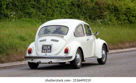 Aylesbury,Bucks,UK - May 15th 2022. 1971 White Volkswagen Beetle