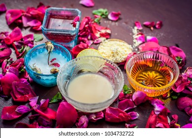 Ayurvedic Herbal Facial Or Face Pack's Ingredients I.e. Rose Syrup,rose Petals,honey,lemon,lemon And Gram Flour.This Face Pack Improves The Skin And Removes The Dull And Black Skin By Regular Use.