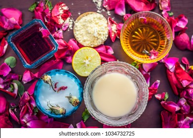 Ayurvedic Herbal Facial Or Face Pack's Ingredients I.e. Rose Syrup,rose Petals,honey,lemon,lemon And Gram Flour.This Face Pack Improves The Skin And Removes The Dull And Black Skin By Regular Use.