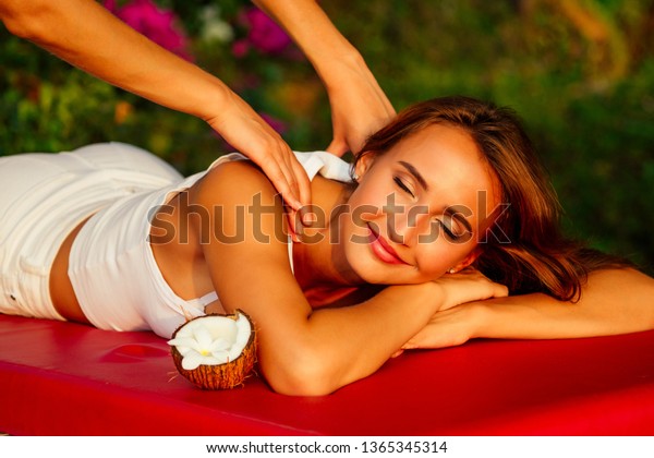 Ayurvedic Relaxing Massage Health Beauty Happy Stock Photo Edit