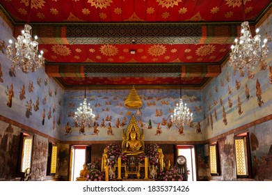 Ayutthaya / Thailand / August 8, 2020 : Wat Suwandararam Ratchaworawihan, Built In The Ending Phase Of Ayutthaya Era By The Father Of King Rama I (before His Succession To The Throne).