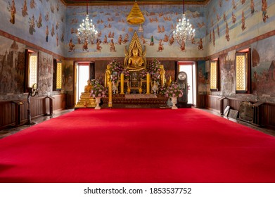 Ayutthaya / Thailand / August 8, 2020 : Wat Suwandararam Ratchaworawihan, Built In The Ending Phase Of Ayutthaya Era By The Father Of King Rama I (before His Succession To The Throne).