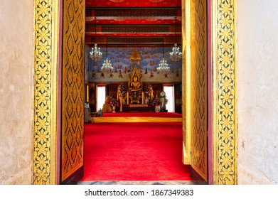 Ayutthaya, Thailand, August 8, 2020 : Wat Suwandararam Ratchaworawihan, Built In The Ending Phase Of Ayutthaya Era By The Father Of King Rama I (before His Succession To The Throne).