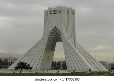 Azadi Tower is the main symbol of Tehran, the capital of Iran. The tower is often called the "Gateway to Tehran." Filming in early May 2019, the morning before the rain.