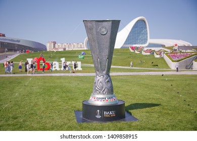 Azerbaijan, Baku - May 26: UEFA Champions League . UEFA Cup White Backgrounds Baku Final 2019 . Coupe Uefa . Europa League 2019