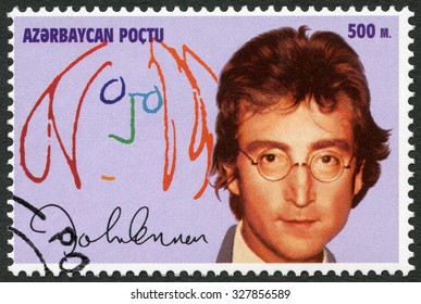 AZERBAIJAN - CIRCA 1995: A Stamp Printed In Azerbaijan Shows John Winston Ono Lennon (1940-1980), Circa 1995