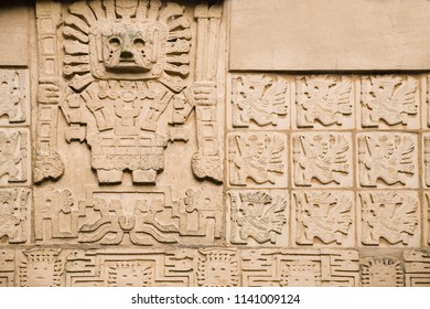 Aztec Background - Showing Ancient God And Some Inscriptions