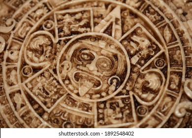 Aztec Sun Stone Close Up Background Modern High Quality Print