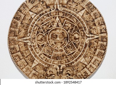 Aztec Sun Stone Close Up Background Modern High Quality Print