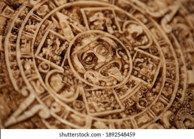 Aztec Sun Stone Close Up Background Modern High Quality Print