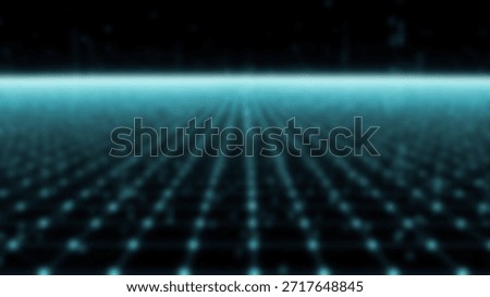 Azure Grid Cyberpunk Surface with Tech Landscape, and SciFi Floor.