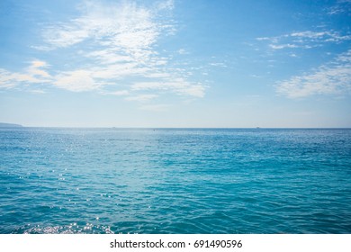 Azure Sea And Beuatiful Beach In Nice, French Riviera, France