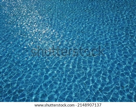 Azure Shining Water Surface Seamless Pattern. Daylight Photography Abstract Blue Waves Background.