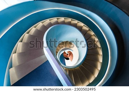 azure spiral staircase interior design