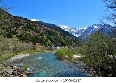 Azusagawa River And Hodaka Mountains Of Fresh Green