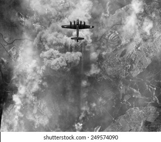 B-17 bomber during an March 1945 bombing raid on Erkner, Germany.