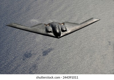 B-2 stealth bomber in flight over the Pacific Ocean. March 10 2009.