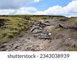 B29 Bleaklow overexposed plane crash in the Peak District, near Glossop, Derbyshire. 3rd November 1948. Unfortunately, all 13 crew members lost their lives in the crash on 3rd November 1948