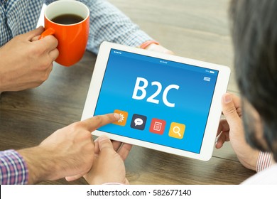 B2C CONCEPT ON TABLET PC SCREEN