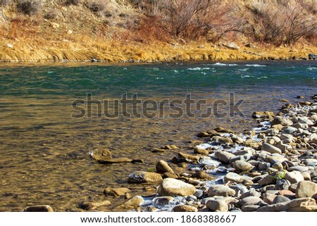 babbling brook down the fall Colorado morning mountains 