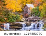 Babcock State Park, West Virginia, USA at Glade Creek Grist Mill during autumn season. 