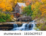 Babcock State Park, West Virginia, USA at Glade Creek Grist Mill during autumn season. 