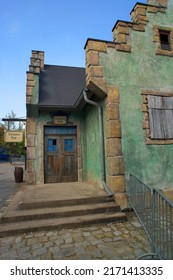                  Babelsberg Potsdam Germany - April 29 2022 Movie Studio Props For Film Set   Old Green House             