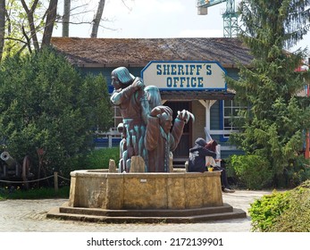                    Babelsberg Potsdam Germany - April 29 2022 Movie Studio Props For Film Set   Sheriff S Office            