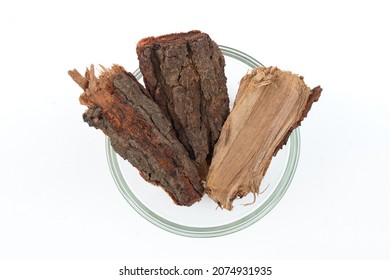 Babul Chaal (Acacia Bark) also known as Vachellia,Nilotica bark,Kikar Ki Chaal,Gum Arabic Tree Bark, over isolated background