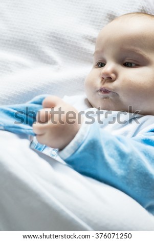 Similar – Baby asleep while parents caress