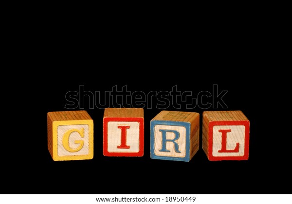 Baby Blocks Spell Word Girl Room Stock Photo Edit Now 18950449