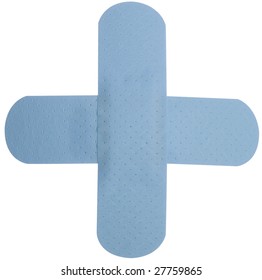 Baby Blue Band Aid Plaster In Shape Of Cross