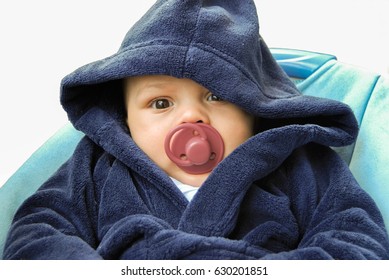 Baby In Blue Dressing Gown