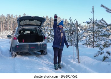 Baby Boomers In Midlife And Beyond During Snowy Winter Get Moving With Safe Outdoor Activities In Forest During The COVID 19 Pandemic