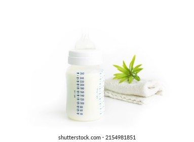 Baby Bottle Diaper On White Background Stock Photo 2154981851 ...