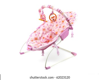 pink and grey baby bouncer