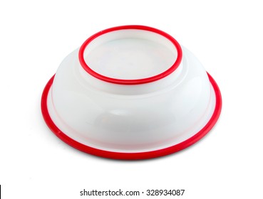 Baby Bowl Upside Down With Silicone Circle Isolated On White Include Path