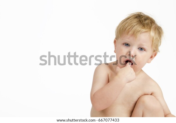 Baby Boy Blonde Hair Blue Eyes Stock Photo Edit Now 667077433