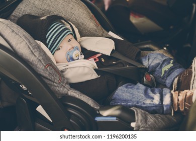 Baby Boy In Carseat