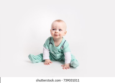 Baby Boy Dressed Up As A Doctor