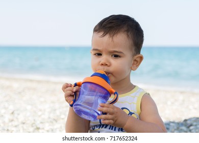 Baby Boy Drinking Water