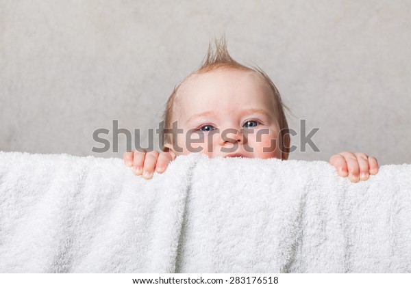Baby Boy Mohawk Haircut Peeking Out Stock Photo Edit Now 283176518
